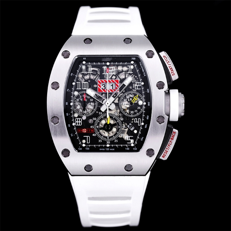 011 Montre de Luxe Wristwatch 7750 크로노 그래프 기계 운동 스틸 릴로상 럭셔리 시계 남성 감시 손목 시계
