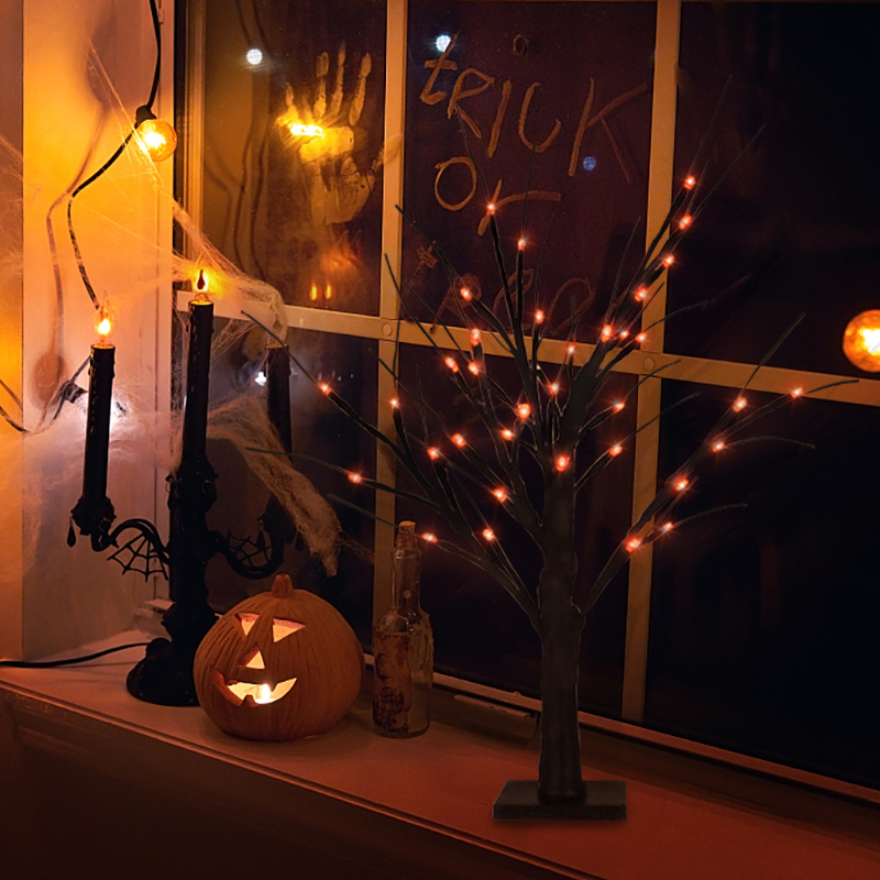 Autres fournitures de fête de fête Halloween décor LED bouleau lumière ornements suspendus décorations pour la maison table enfants cadeau lampe de noël 220922