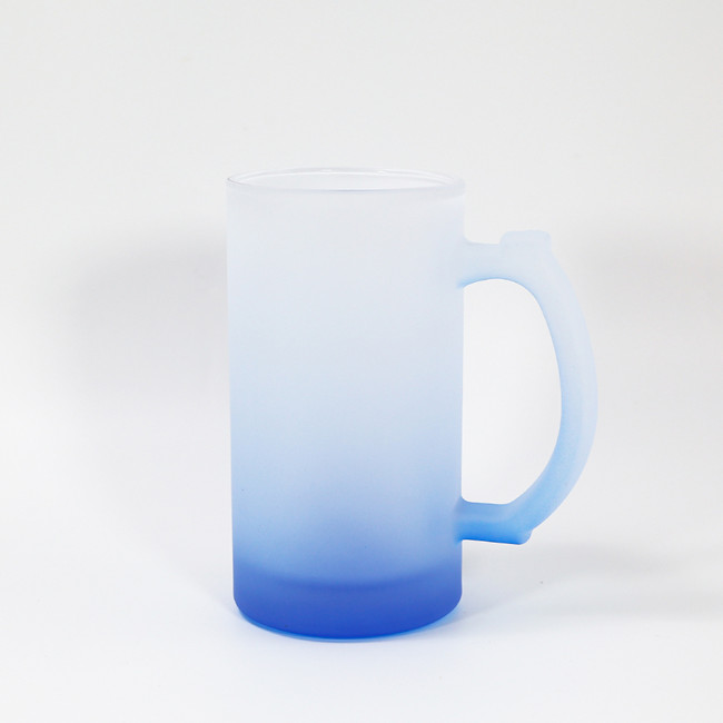 16oz sublimering Frosted Gradient Glass Mugs Thermal Transfer Blank Glass Cups With Handle DIY Coffee Water Bottle Us Warehouse B6