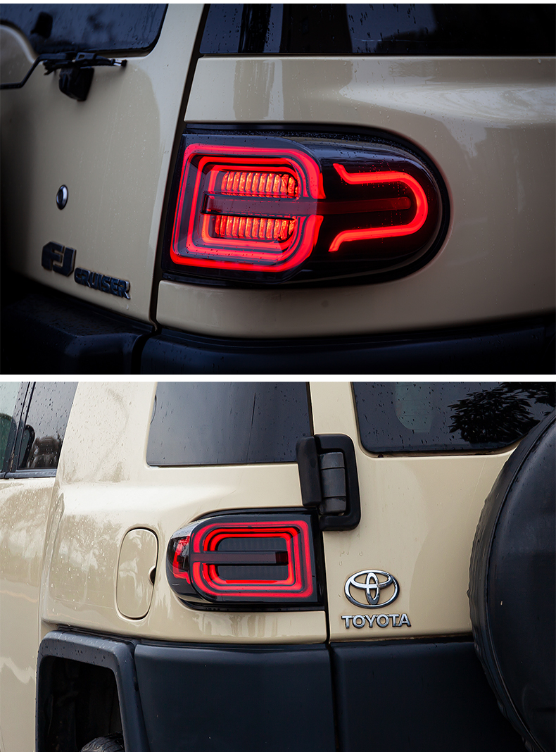 Auto Tuning Tändskor för Toyota FJ Cruiser 20 07-20 20 Bakre lamp LED Turn Signal Lights Reversing Brake Fog Taillight Assembly