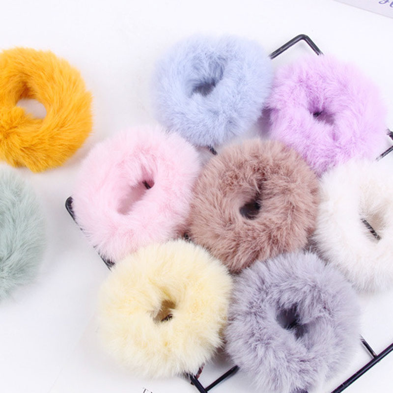 Handmade Solid Color Winter Autumn Hair Rubber Hairbands Elastic Ponytail Holder For Women Girl Fashion Accessories