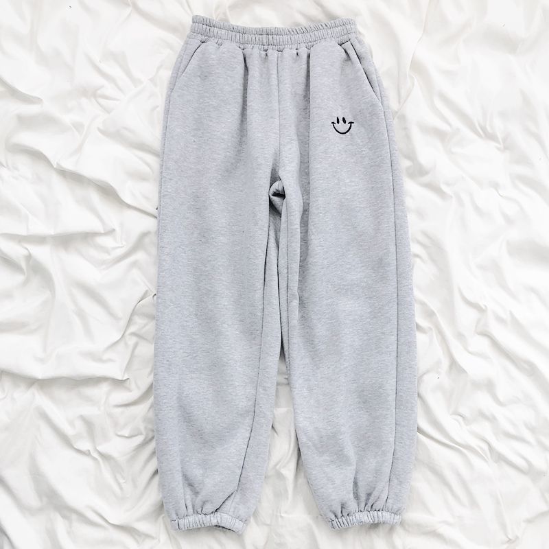 Spodnie damskie Capris Spring Autumn Spianty Unisex Grey szeroka noga potu mężczyźni