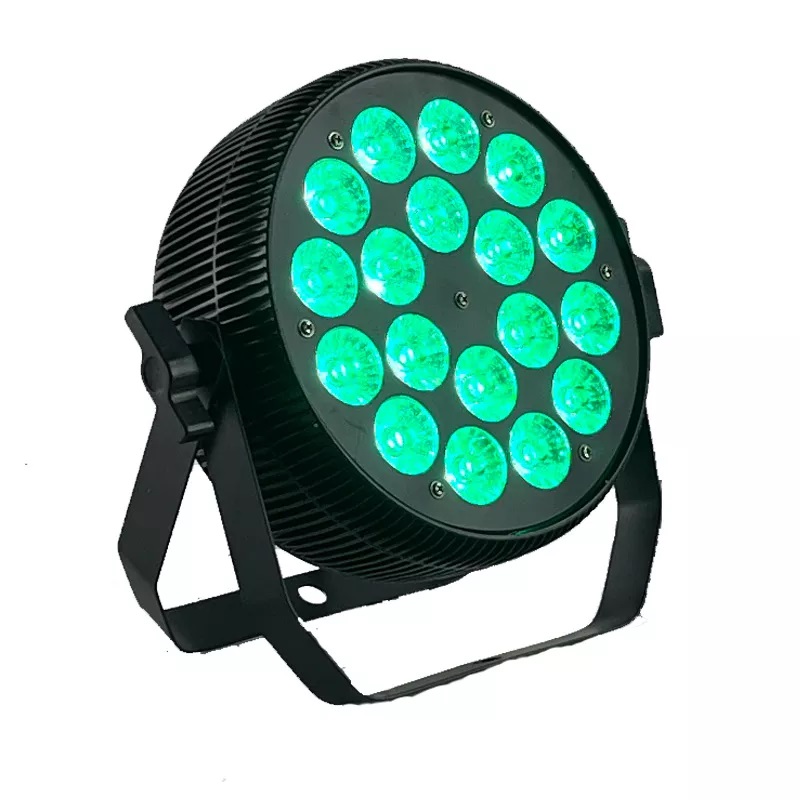 8er-Pack LED-Par-Licht, flaches Aluminium, 18 Stück, 10 W RGBW, Auto-Sound, DMX512, Master-Slave, 8 Stück in einer Einheit