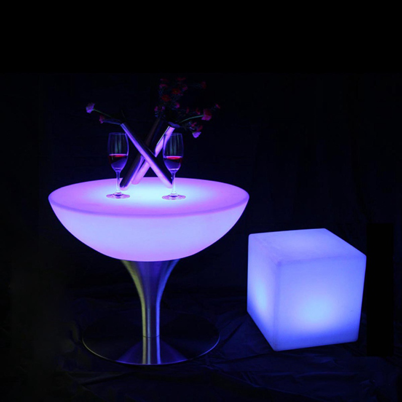 16 färger som byter belysning LED -stångmöbler Illuminous Glowing Coffee Bar Table för inomhus D66XH58CM