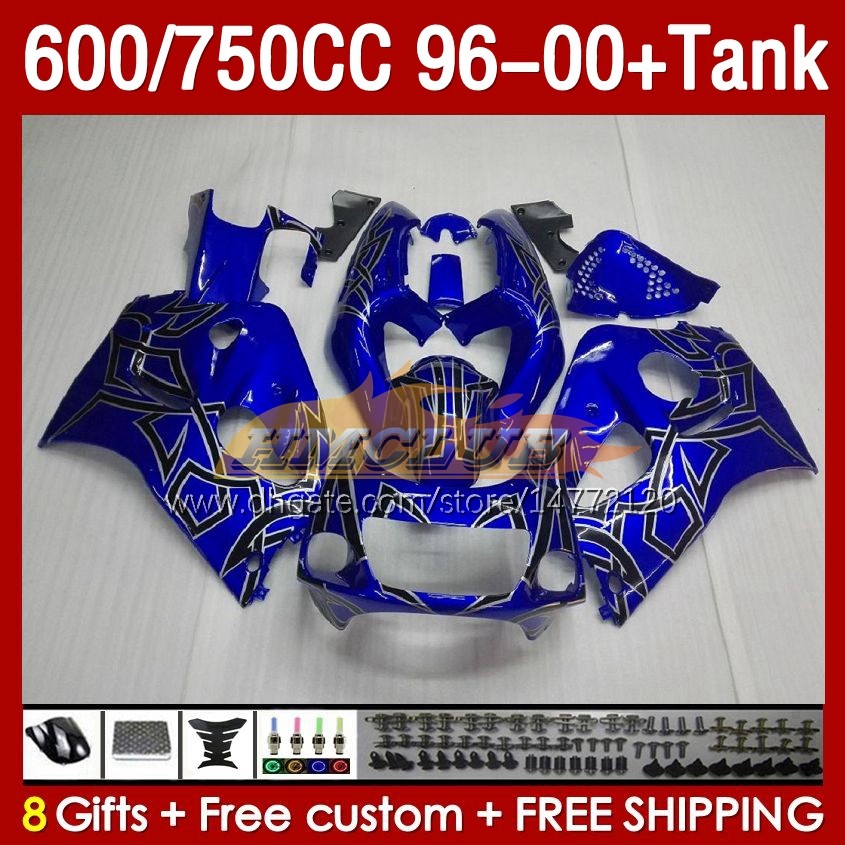 Tank Fairings For Suzuki Srad GSXR 600 750 CC 600CC 750CC 96-00 Body 156NO.6 GSXR750 GSXR-600 GSXR600 96 97 98 99 00 GSX-R750 1996 1997 1998 1999 2000 Fares-Blue Bleu Bleu Glossy
