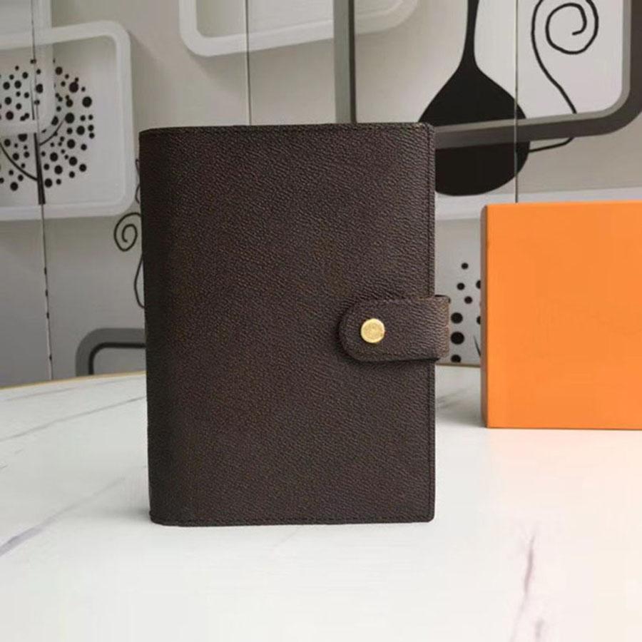 Lädernotboksäckar Holder Holder Credit Case Book Cover Fashion Diary Small Ring Agenda Planner Notebooks WIH Dust Bag och Box2389