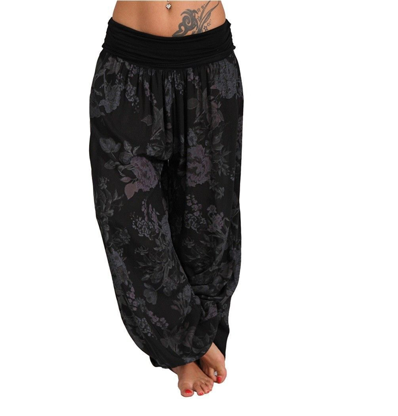 Pantalon femme Capris femmes dames mode décontracté Style indien Floral Baggy ample confortable longue taille haute Harem pantalon 220922