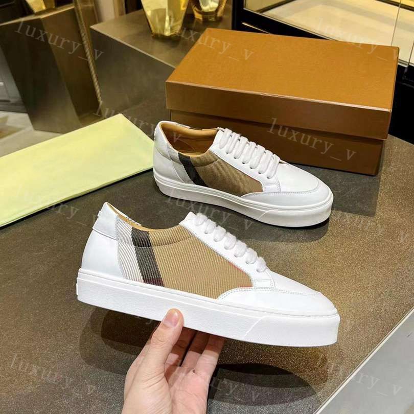 Designer Casual Chaussures Hommes Femmes Baskets Vintage Check Coton Baskets Maison Rayé Chaussures À Lacets Entraîneur Plate-Forme En Cuir Sneaker