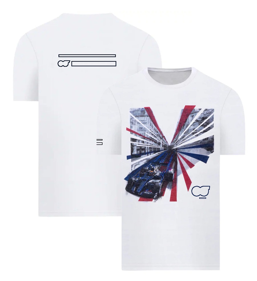 2023 NOWOŚĆ F1 White T-shirt Formuła 1 Logo Team Graphic T-shirts Summer Extreme Sports Racing Szybkie suche mężczyźni T-shirt Kobiet Tops Jersey