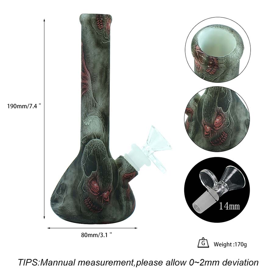 Narguilés YHS Pipe à eau en silicone Shisha Hookah Bong Dab Rig avec bol en verre Pipes à fumer du tabac