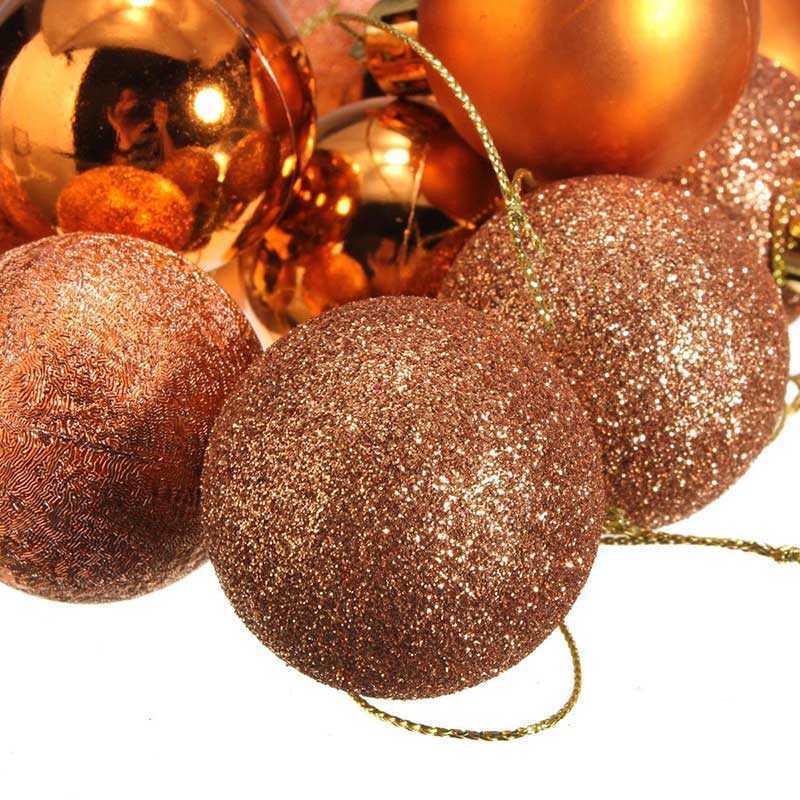 Weihnachtsdekorationen 24 teile/satz Bunte Baumkugeln Glitter Gold Schwarz Home Neujahr Hängende Dekoration Ball Set Bruchsichere Ornamente 3 CM Y2209