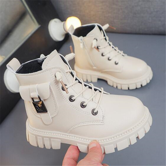 Fashion Kids Short Boots Pu Leather Designer Inverno Scarpe bambini Ragazzi Ragazze Stivali Martin impermeabili classici Suola in gomma