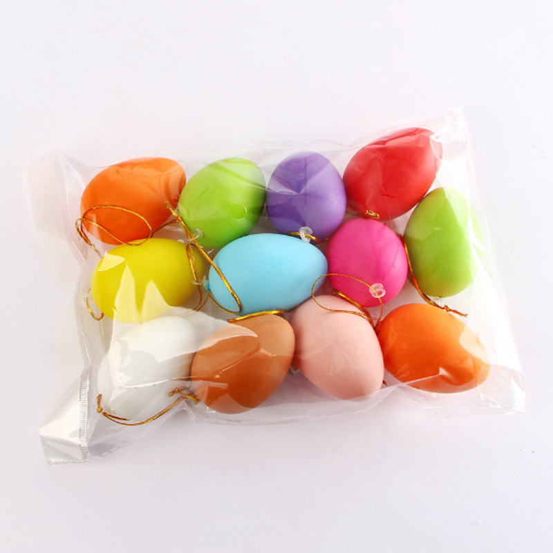 Other Festive Party Supplies 6 4 cm Plastic Easter Eggs Home Hanging Pendant Decoration Children Painted DIY Crafts Painting 220922