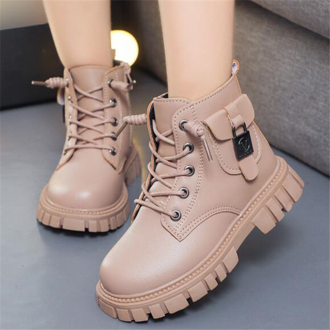 Kinder kurze Stiefel Pu-Leder Designer Winter Kinder Schuhe Jungen Mädchen klassisches Design wasserdichte Martin Stiefel Gummisohle