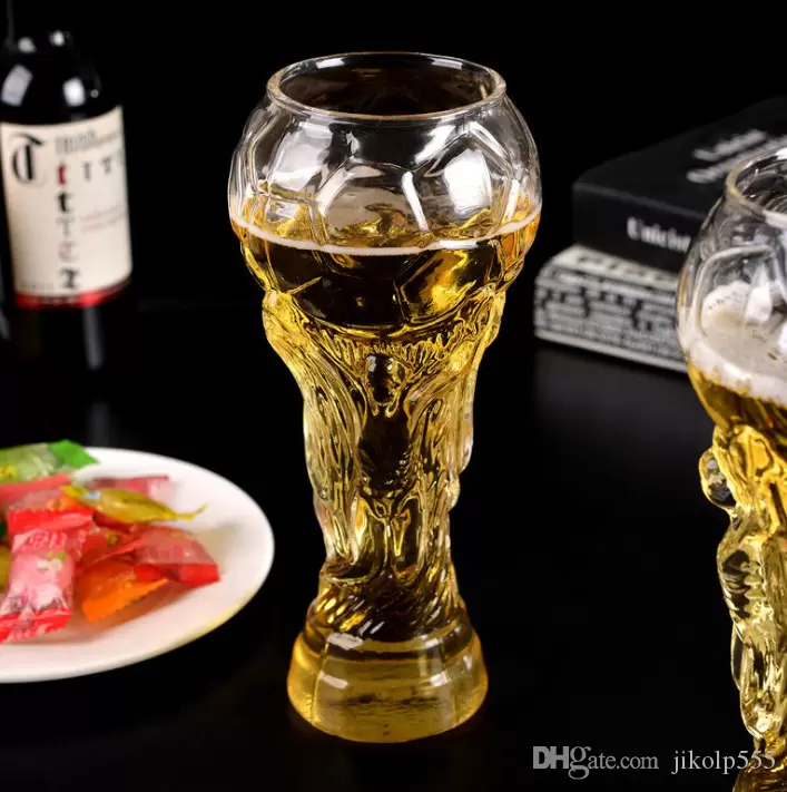 The latest 15.2OZ glass mug, creative football World Cup style, fan gift bar KTV beer, support customization