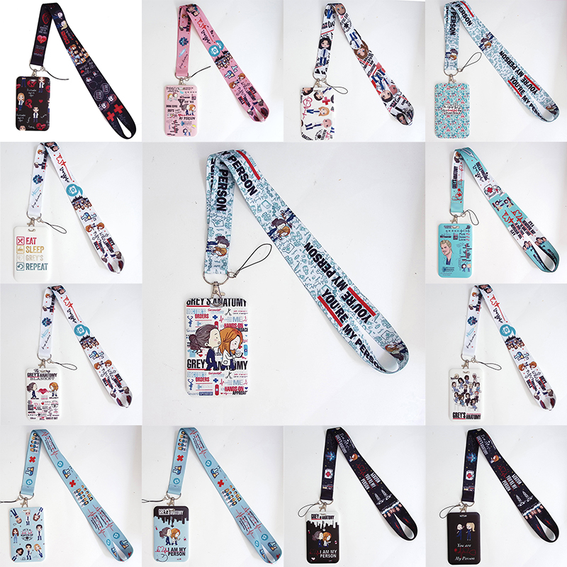 2022 New Grey's Anatomy TV Show Doctor Nurse Neck Strap Lanyards Keychain Holder ID Card Pass Hang Rope Lariat Lanyard Gifts