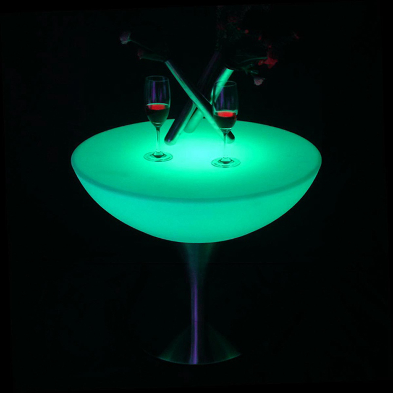 16 färger som byter belysning LED -stångmöbler Illuminous Glowing Coffee Bar Table för inomhus D66XH58CM