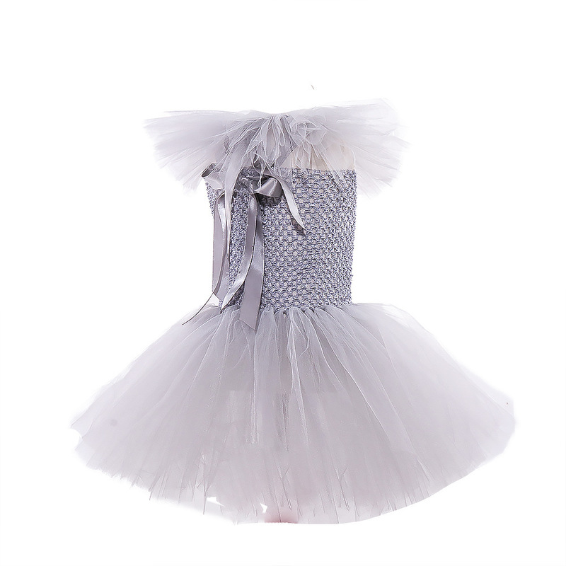 Occasioni speciali Grigio Ragazze Costume di Halloween Vestito da tutu Creepy Clown Bambini Festa di carnevale Abbigliamento cosplay Bambini Tulle Fantasia 2-12 anni 220922