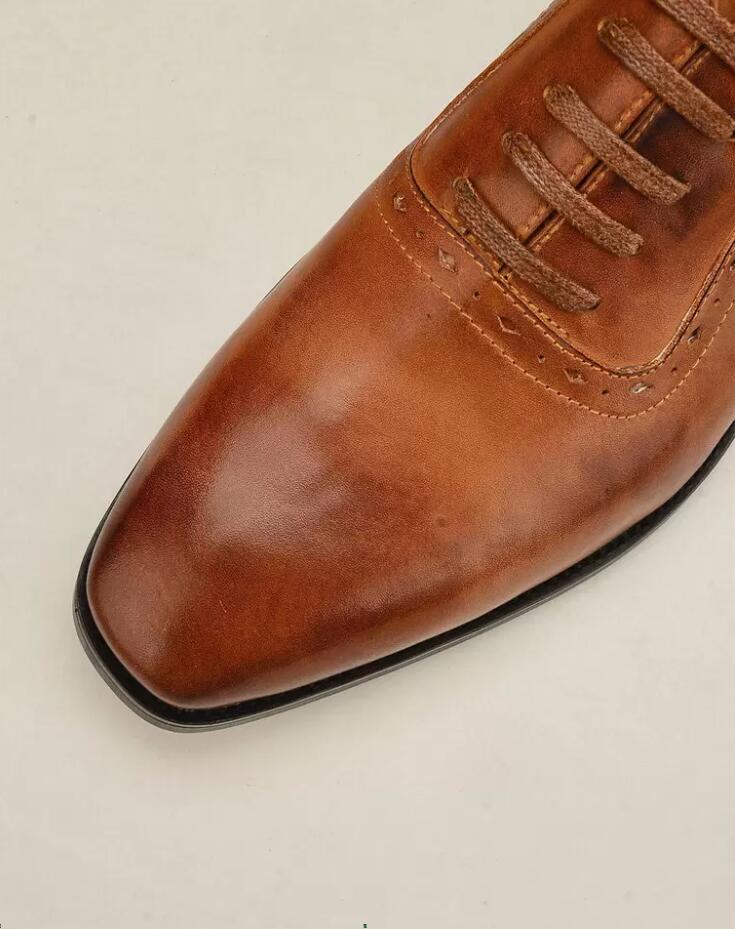 كلاسيك أعمال رجال الرجال أحذية الأزياء الأنيقة مصمم زفاف رسمي زدح على المكتب أحذية أوكسفورد للرجال الرفاهية