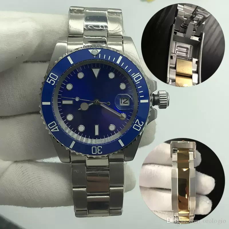 ST9 시계 U1 MENS 자동 기계식 세라믹 시계 40mm 풀 스테인레스 스틸 글라이딩 클래스 손목 시계 사파이어 슈퍼 Luminous