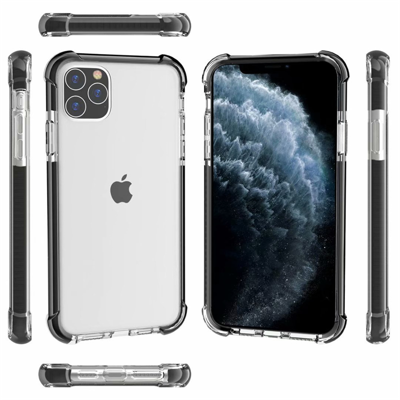 Hochwertige, stoßfeste, zweifarbige, transparente, klare Acryl-Handyhüllen für iPhone 15, 14, 13, 12, 11 Pro MAX Mini XS Max X XR, militärisch, sturzsicher