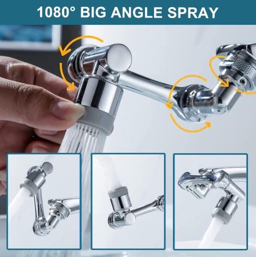 Evrensel 1080 ° döner robotik kol musluğu katlanabilir mutfak lavabo döndürülebilir çok işlevli uzantı musluk DHL
