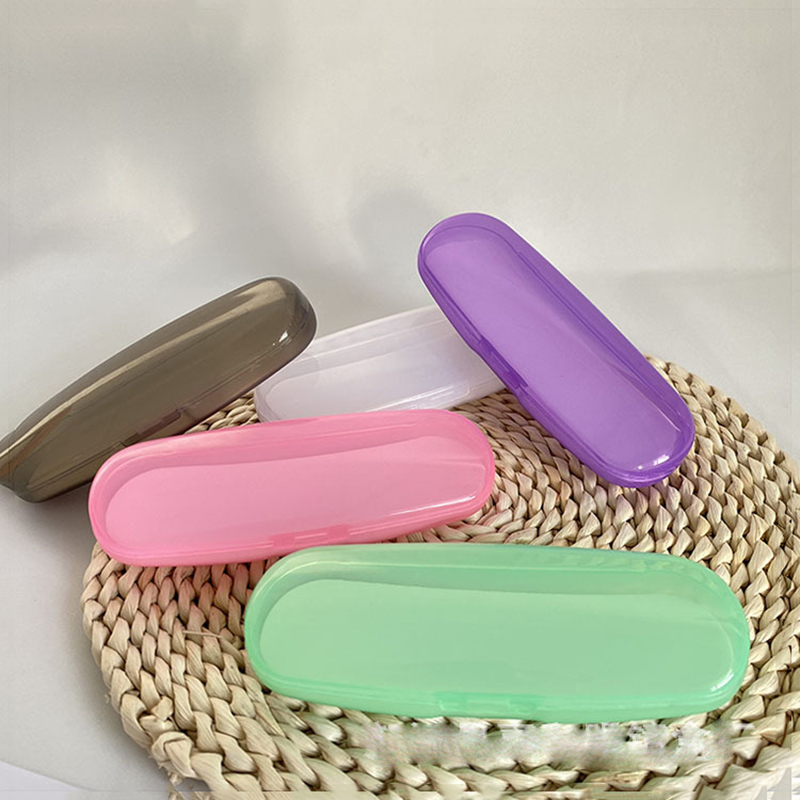 Plastic Sunglasses Case Solid Color Transparent Glasses Case Storage Box Custom Logo