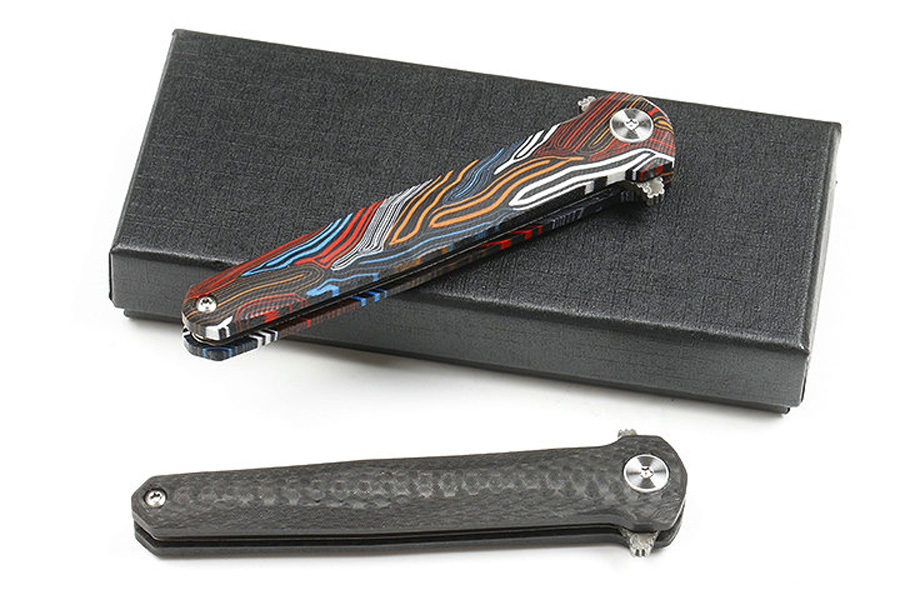 Promotion M6670 Flipper Folding Knife VG10 Damascus Steel Blade Color G10 Handle Ball Bearing Fast Open EDC Pocket Knives