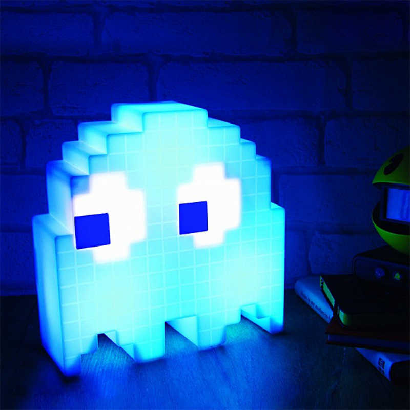 Novel ing färgglada färgutbytande Pacman Ghost New Strange Creative Small Table Lamp USB Night Light 0924