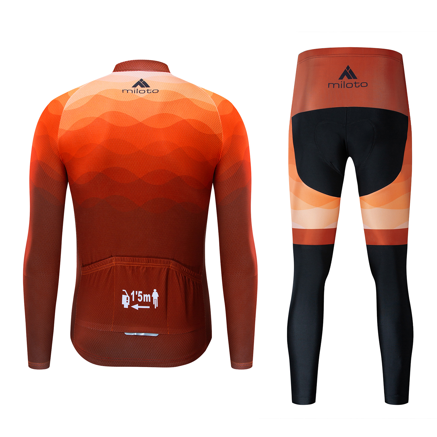 2024 Pro Mens Copper Winter Cycling Jersey مجموعة طويلة الأكمام الجبلية للدراجة ركوب الدراجات في التنفس MTB للدراجة ملابس ارتداء بدلة B35