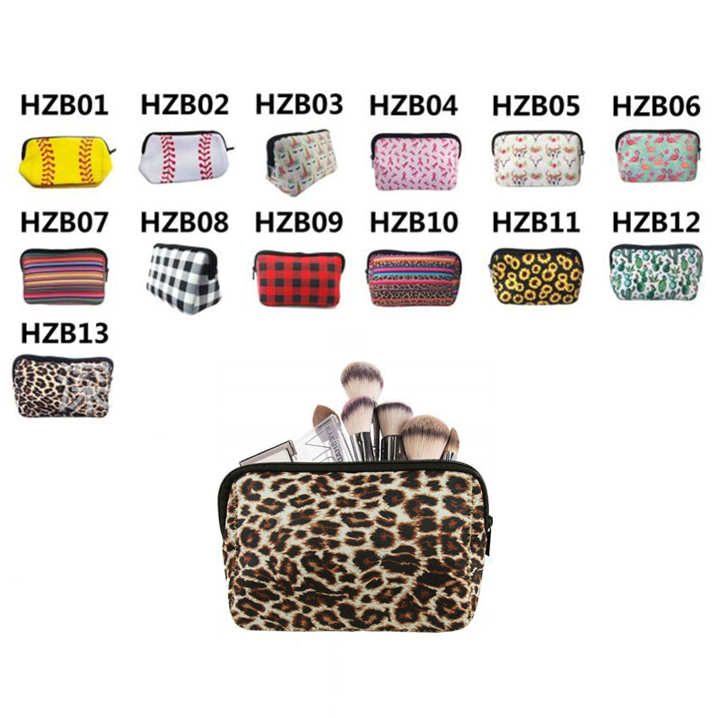 Portable Travel Cosmetic Bag Party Favor Neoprene Material Baseball Zipper Storage Bag Christmas Gift