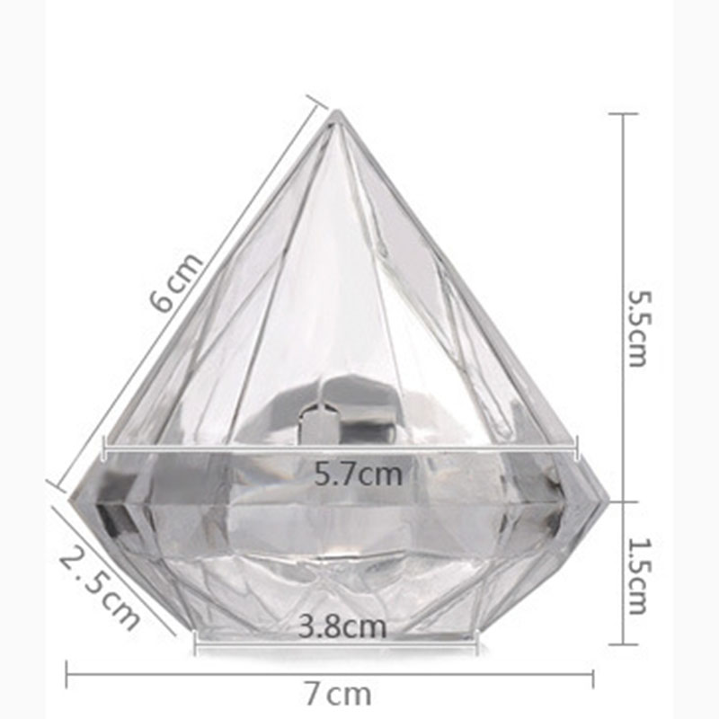 صافية الماس شكل هدايا بلاستيكية التعبئة مربع الأزياء الزفاف مفضلات الديكور تعبئة صناديق الحلوى لحفلات الشوكولاتة بتلات شفافة حاوية شفافة