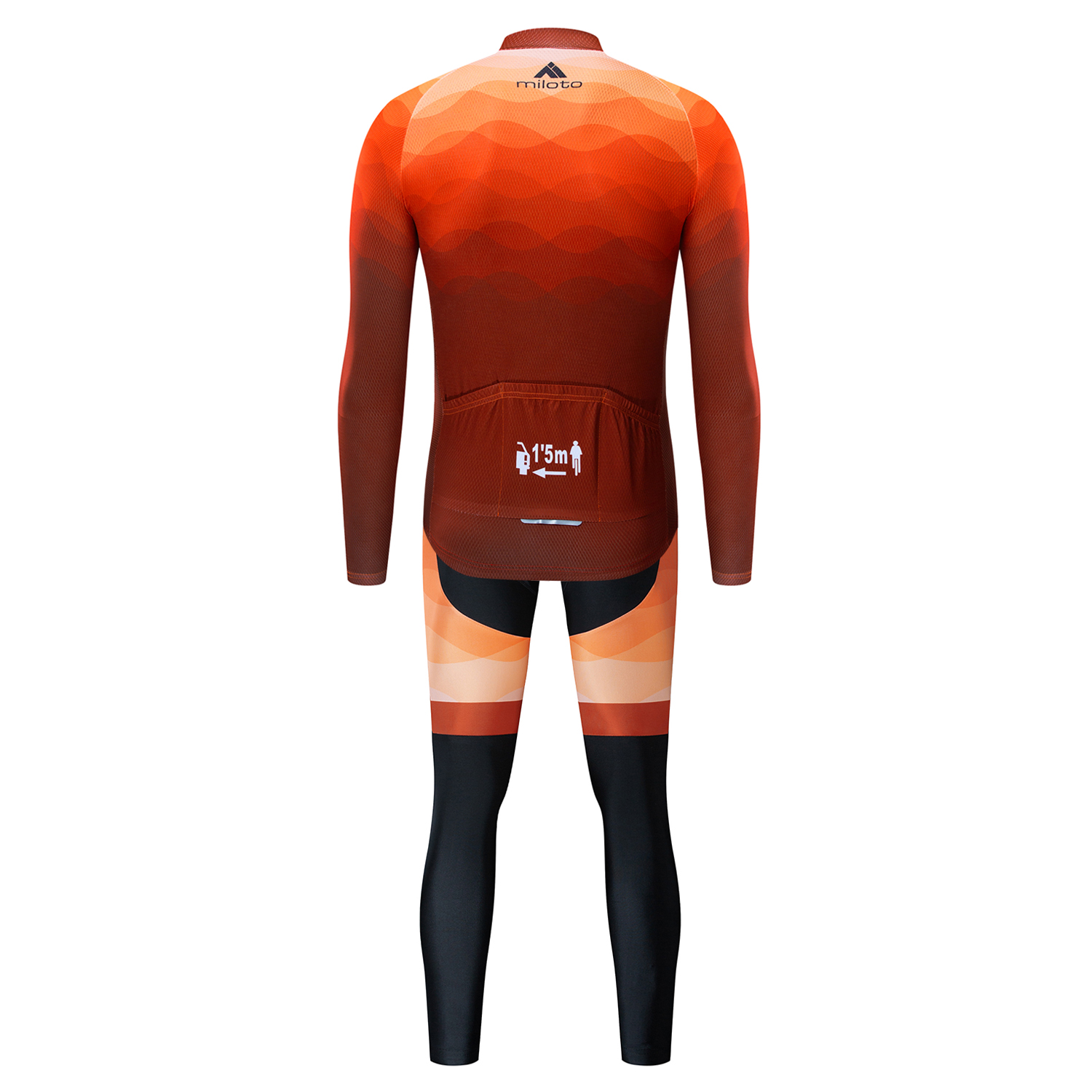 2024 Pro Mens Copper Winter Cycling Jersey Set Long Sleeve Mountain Bike Cycling Clothing Breathable MTB Bicycle Clothes Wear Suit B35