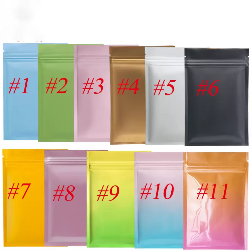 Mat kleur hersluitbare zip mylar tas voedsel opslag aluminium foliestassen plastic geurbestendige zak