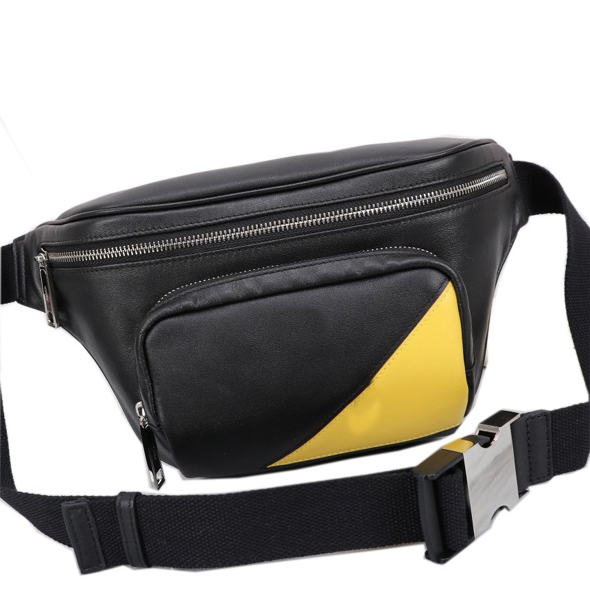 Sac à ceinture noire nappa Leathers Fanny Pack Multifinection Outdoor Equipment Crossbody Sacs Sacs en cuir brun foncé Insert diagonal 293X