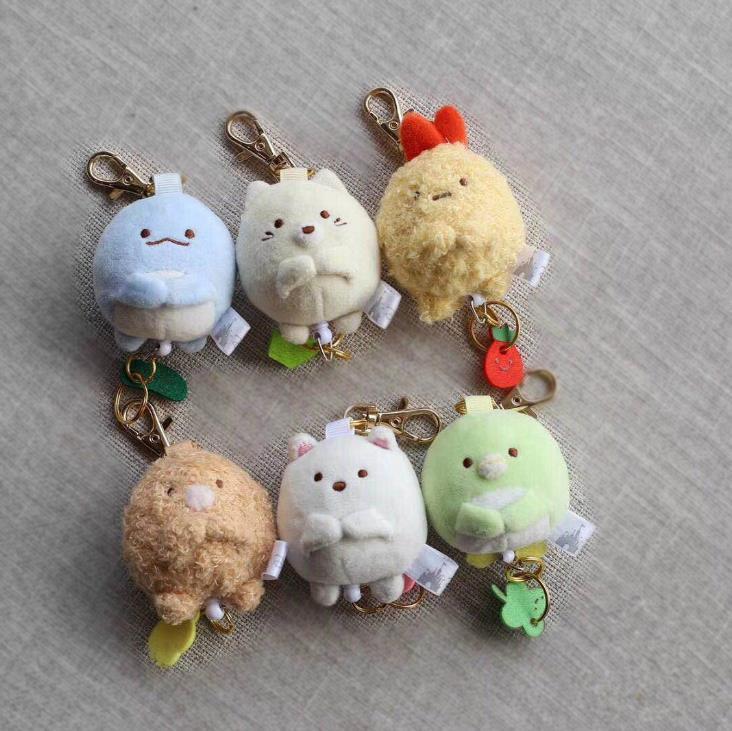 Porte-clés en peluche Dessin Animé Japon Coin Créature Biologie Porte-clés Flexible Sumikko Gurashi Animal En Peluche Jouet Porte-clés Pendentif Sac Jouets Cadeau 220923