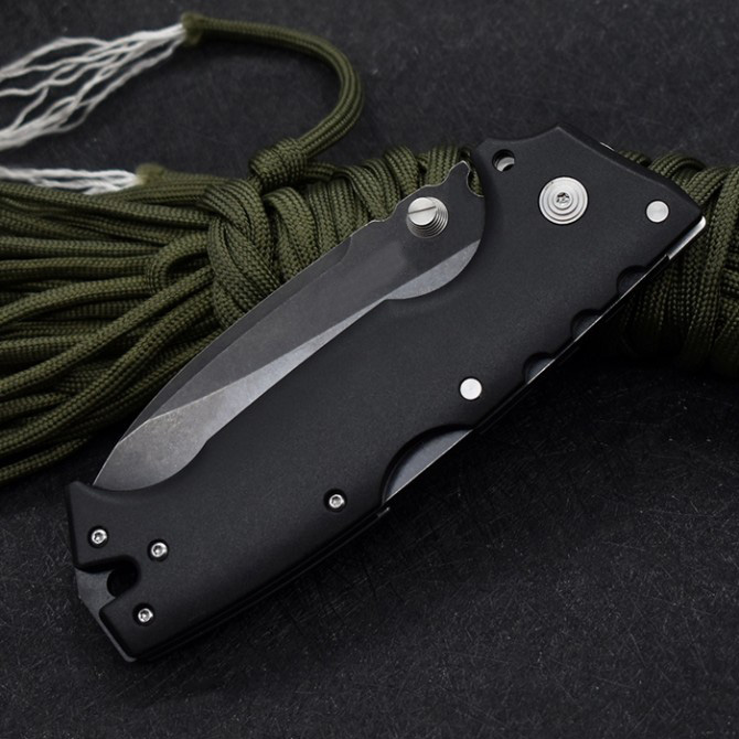 Promotion H0915 AD-10 Survival Folding Knife S35VN White / Black Stone Wash Drop Point Blade Nylon Plus Glass Fiber Handle Tactical Knives with Retail Box