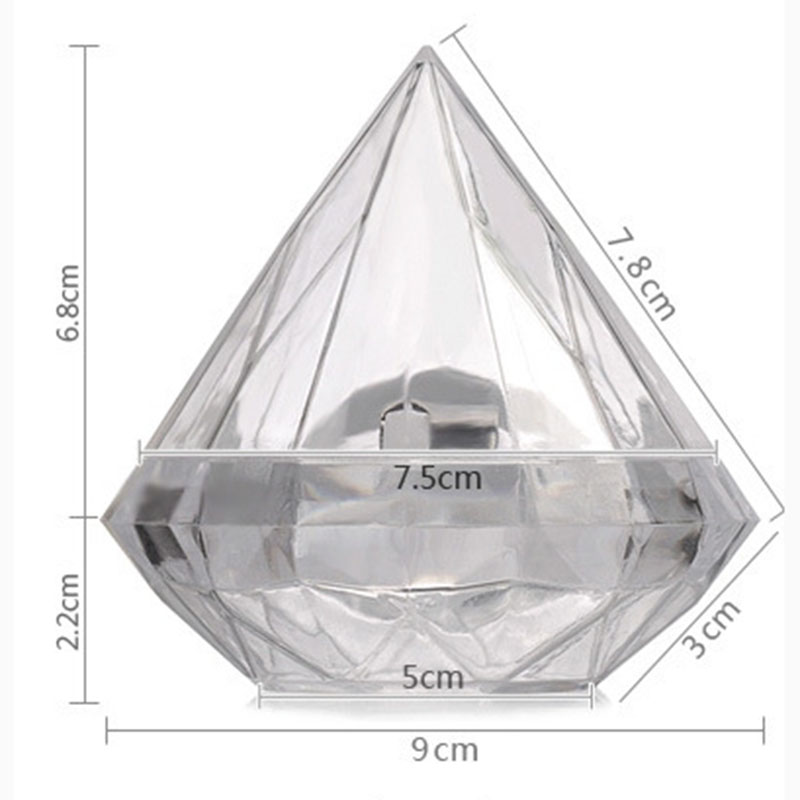 صافية الماس شكل هدايا بلاستيكية التعبئة مربع الأزياء الزفاف مفضلات الديكور تعبئة صناديق الحلوى لحفلات الشوكولاتة بتلات شفافة حاوية شفافة