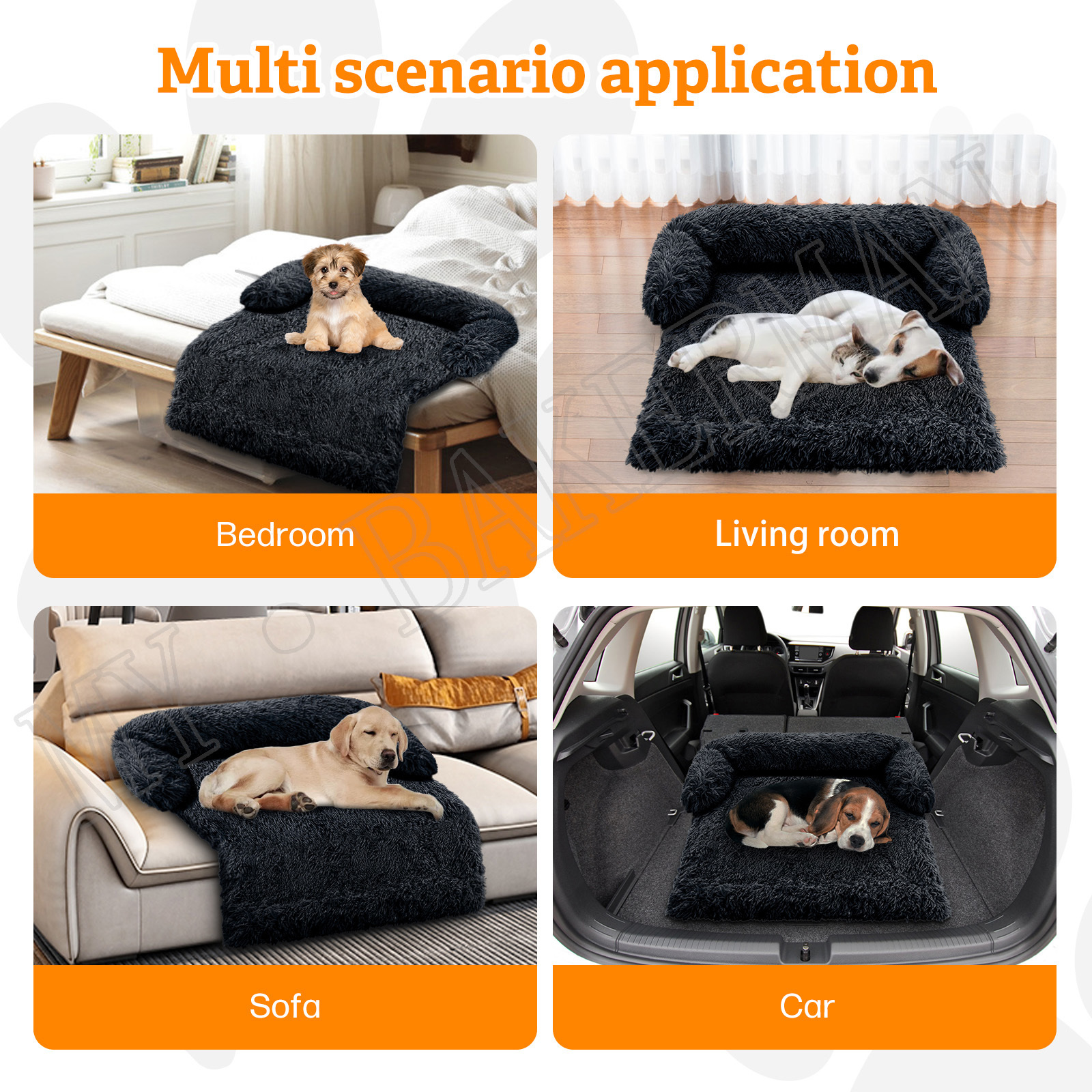 kennels pens Large Dog Bed Sofa Fluffy Dogs Pet House Mat Long Plush Warm Kennel Cat Puppy Cushion Washable Blanket Cover 220922