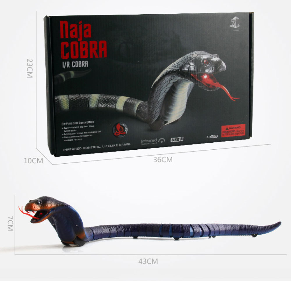 ElectricRC Animali Novità Rc Snake Naja Cobra Viper Robot telecomandato Giocattolo animale con cavo USB Divertente Terrificante Regalo di Natale bambini 220923