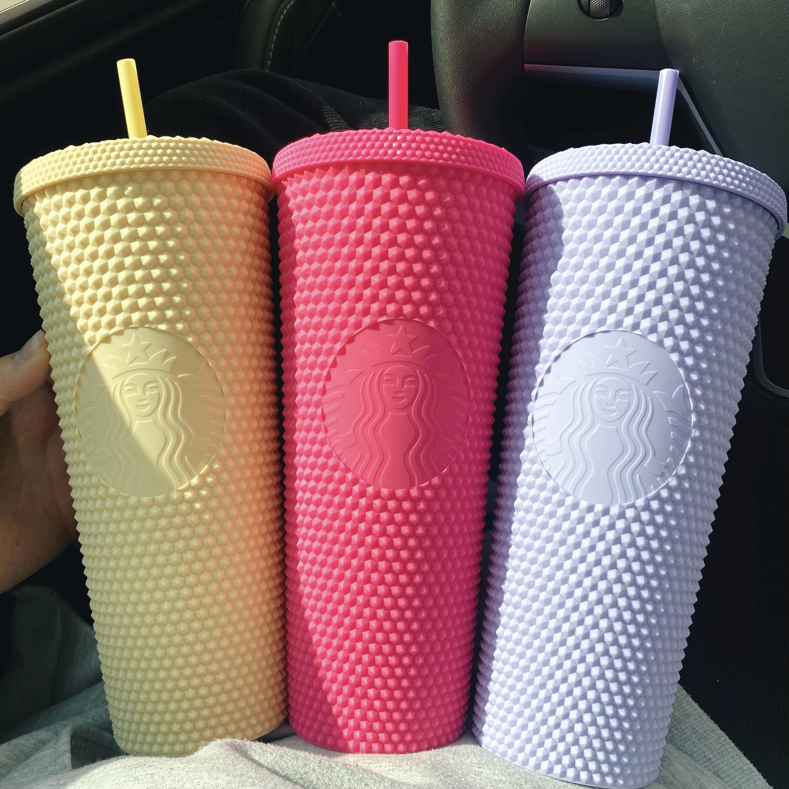 2022 Starbucks 24oz/710ml Plastic Mugs Tumbler Reusable Clear Drinking Flat Bottom Pillar Shape Lid Straw Cups mug The new hot product for factory direct sale QQ