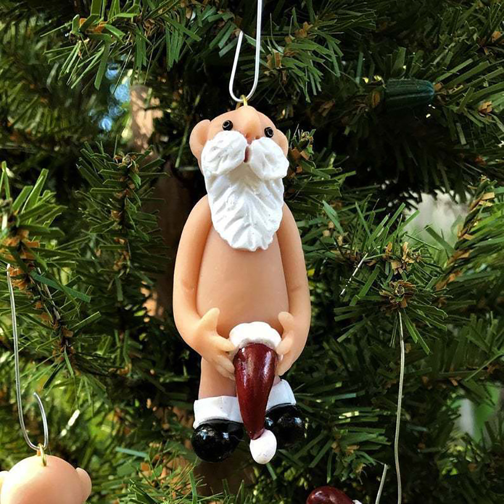 Decorazioni natalizie divertenti nudo Babbo Natale pendente sospeso maschio Femmine Tree Anno regali Resina Decorazione feste a casa 220923