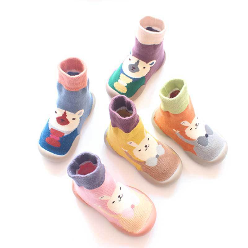 First Walkers Baby Boys Girls Sock Shoes Autumn Nonslip Floor Socks Kids Soft Rubber Sole Toddler with Soles 220922