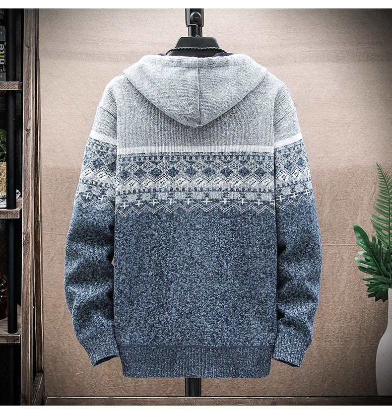 Erkek Sweaters Erkekler Vintage hırka süveter ceket Sonbahar kış harajuku desen örme kazaklar Erkekler Sıradan Erkekler Kapşonlu Polar Outerwear 220923