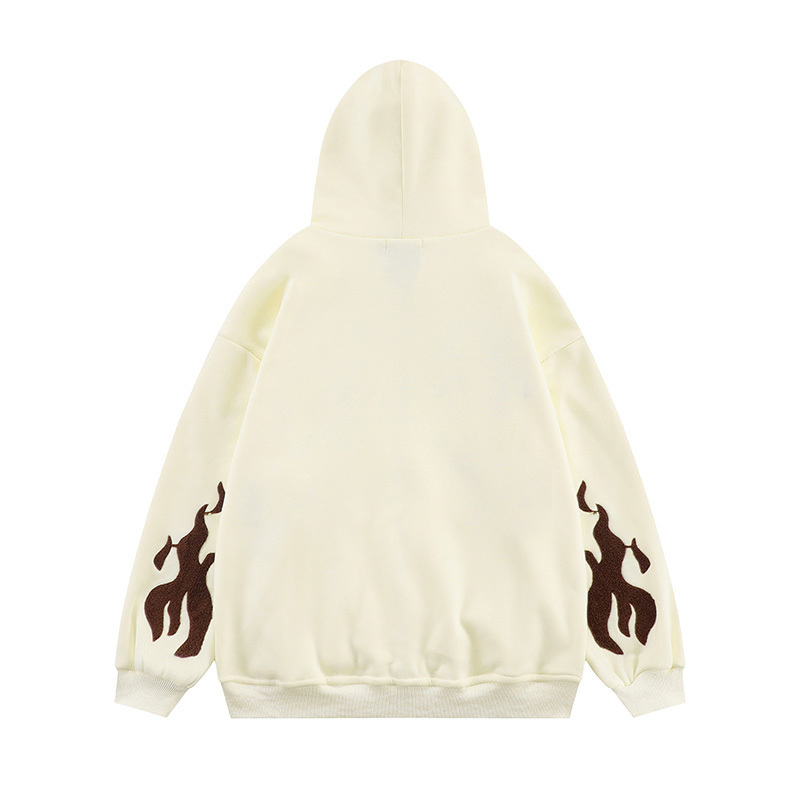 Herrtröjor tröjor gotiska bokstäver tryck överdimensionerade zip up hoodie Autumn vinter streetwear långärmad bomulls hoodies jackor 220924