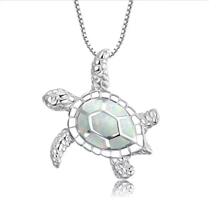 Opal schildpad hanger ketting zilveren sieraden voor vrouw mode schattige kettingen 14 kleuren