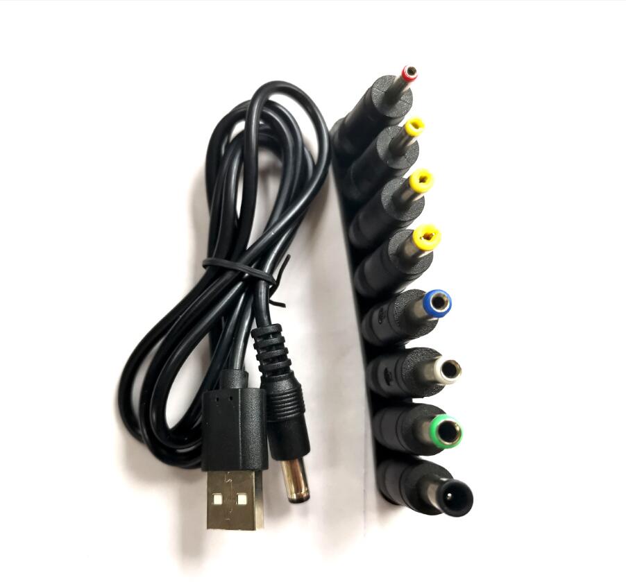 8 In 1 Universal 5V DC-stroomkabelaansluiting Laadkabels koord USB kabelconnectoren Adapter voor router mini ventilator luidspreker Micro Type-C-adapters