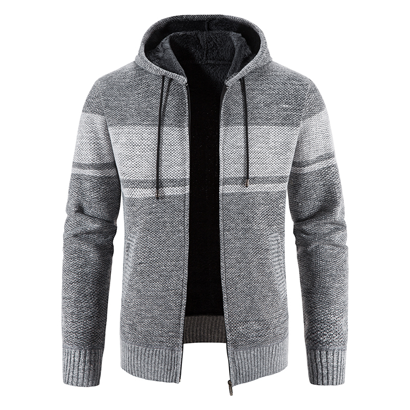 Mens Sweaters Knitted Sweater Men Fashion Slim Fit Cardigan Mens Causal Sweaters Coats Striped Hooded Single Breasted Cardigans Jackets Male 220923