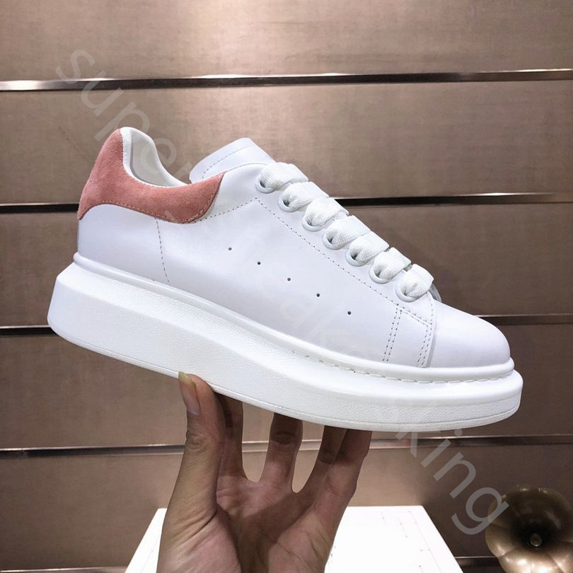 Topp upphöjda skor designer män kvinnor plattform avslappnad snörning läder sneakers vit svart lyx sammet mocka casual skor chaussures de espadrilles 35-46