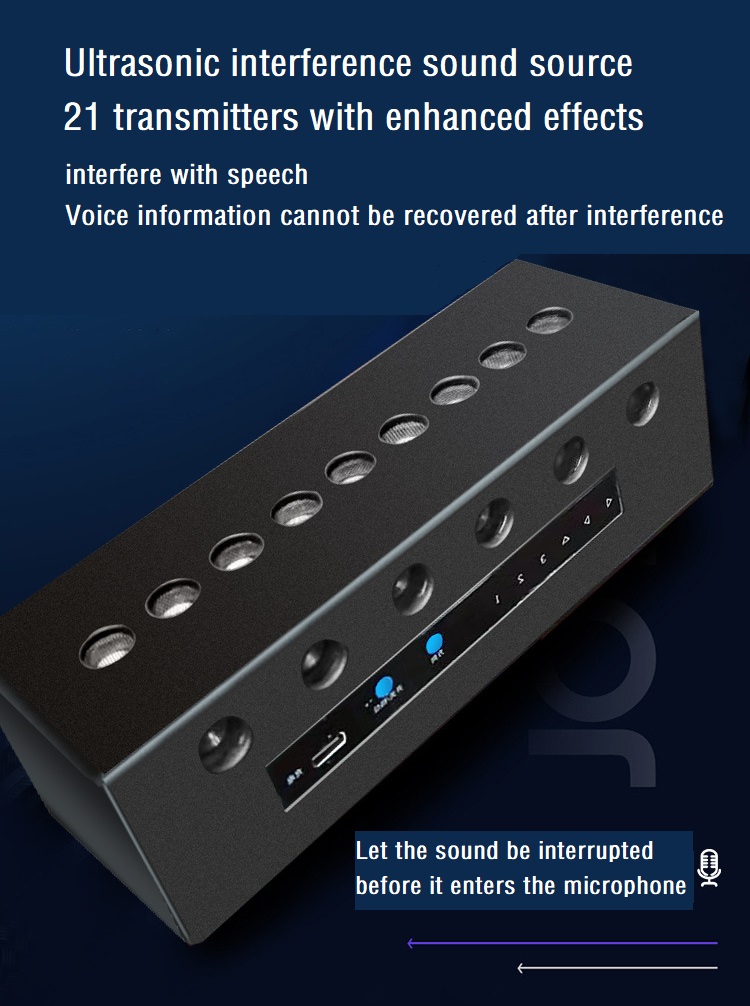 Anti -Voice -Aufnahme Audio Eavesd Seiling 21 Emissionsloch von Ultraschall -Interferenz -Anti -Wireta Pping Mini -Geräten Jam Mer